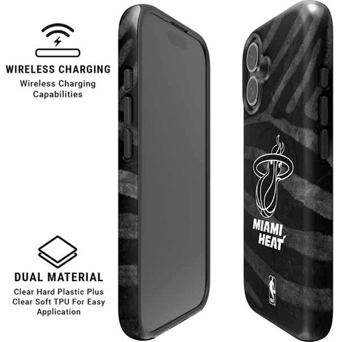 NBA Miami Heat Black Animal Print iPhone 16 Plus Magsafe Impact Case